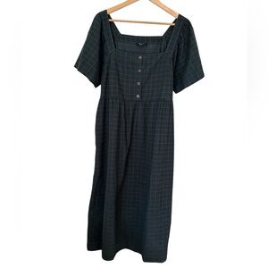 Madewell Green Grid Midi Dress